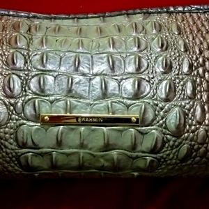 Brahmin wristlet/ wallet mauve mint green gold